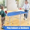 imageGoplus Foldable Ping Pong Table 100 Preassembled Table Tennis Table with Net 2 Paddles Ping Pong Balls Portable Table Tennis Game Set for Indoor OutdoorBlue60