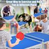 imageGoplus Foldable Ping Pong Table 100 Preassembled Table Tennis Table with Net 2 Paddles Ping Pong Balls Portable Table Tennis Game Set for Indoor OutdoorBlue60