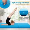 imageGoplus Folding Gymnastics Mat 6 x 2 x 2 Thick TriFold Exercise Tumbling Mat wCarrying Handles Hook ampamp Loop Fastener Gym mats for Home Fitness Yoga Aerobics Workouts Martial ArtsBlue