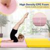 imageGoplus Folding Gymnastics Mat 6 x 2 x 2 Thick TriFold Exercise Tumbling Mat wCarrying Handles Hook ampamp Loop Fastener Gym mats for Home Fitness Yoga Aerobics Workouts Martial ArtsYellow  Pink