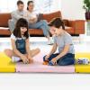imageGoplus Folding Gymnastics Mat 6 x 2 x 2 Thick TriFold Exercise Tumbling Mat wCarrying Handles Hook ampamp Loop Fastener Gym mats for Home Fitness Yoga Aerobics Workouts Martial ArtsYellow  Pink