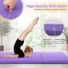imageGoplus Folding Gymnastics Mat 6 x 2 x 2 Thick TriFold Exercise Tumbling Mat wCarrying Handles Hook ampamp Loop Fastener Gym mats for Home Fitness Yoga Aerobics Workouts Martial ArtsPurple