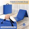 imageGoplus Folding Gymnastics Mat 6 x 2 x 2 Thick TriFold Exercise Tumbling Mat wCarrying Handles Hook ampamp Loop Fastener Gym mats for Home Fitness Yoga Aerobics Workouts Martial ArtsNavy