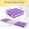 imageGoplus Folding Gymnastics Mat 6 x 2 x 2 Thick TriFold Exercise Tumbling Mat wCarrying Handles Hook ampamp Loop Fastener Gym mats for Home Fitness Yoga Aerobics Workouts Martial ArtsPurple  Pink