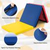 imageGoplus Folding Gymnastics Mat 6 x 2 x 2 Thick TriFold Exercise Tumbling Mat wCarrying Handles Hook ampamp Loop Fastener Gym mats for Home Fitness Yoga Aerobics Workouts Martial ArtsColorful