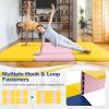 imageGoplus Folding Gymnastics Mat 6 x 2 x 2 Thick TriFold Exercise Tumbling Mat wCarrying Handles Hook ampamp Loop Fastener Gym mats for Home Fitness Yoga Aerobics Workouts Martial ArtsYellow  Pink