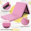 imageGoplus Folding Gymnastics Mat 6 x 2 x 2 Thick TriFold Exercise Tumbling Mat wCarrying Handles Hook ampamp Loop Fastener Gym mats for Home Fitness Yoga Aerobics Workouts Martial ArtsPink
