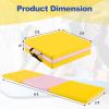imageGoplus Folding Gymnastics Mat 6 x 2 x 2 Thick TriFold Exercise Tumbling Mat wCarrying Handles Hook ampamp Loop Fastener Gym mats for Home Fitness Yoga Aerobics Workouts Martial ArtsYellow  Pink