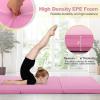 imageGoplus Folding Gymnastics Mat 6 x 2 x 2 Thick TriFold Exercise Tumbling Mat wCarrying Handles Hook ampamp Loop Fastener Gym mats for Home Fitness Yoga Aerobics Workouts Martial ArtsPink