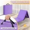 imageGoplus Folding Gymnastics Mat 6 x 2 x 2 Thick TriFold Exercise Tumbling Mat wCarrying Handles Hook ampamp Loop Fastener Gym mats for Home Fitness Yoga Aerobics Workouts Martial ArtsPurple