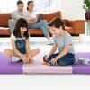 imageGoplus Folding Gymnastics Mat 6 x 2 x 2 Thick TriFold Exercise Tumbling Mat wCarrying Handles Hook ampamp Loop Fastener Gym mats for Home Fitness Yoga Aerobics Workouts Martial ArtsPurple  Pink
