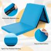 imageGoplus Folding Gymnastics Mat 6 x 2 x 2 Thick TriFold Exercise Tumbling Mat wCarrying Handles Hook ampamp Loop Fastener Gym mats for Home Fitness Yoga Aerobics Workouts Martial ArtsBlue