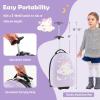 imageGoplus Kids Luggage 16 Carry on Suitcase with LED Wheels Waterproof Hard Shell Lightweight Rolling Luggage for Travel Birthday Christmas Gifts for Toddlers Children Boys Girls PinkPurpleUnicorn