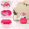 imageGoplus Kids Luggage 16 Carry on Suitcase with LED Wheels Waterproof Hard Shell Lightweight Rolling Luggage for Travel Birthday Christmas Gifts for Toddlers Children Boys Girls PinkPink
