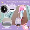 imageGoplus Kids Luggage 16 Carry on Suitcase with LED Wheels Waterproof Hard Shell Lightweight Rolling Luggage for Travel Birthday Christmas Gifts for Toddlers Children Boys Girls PinkPurpleUnicorn