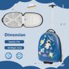 imageGoplus Kids Luggage 16 Carry on Suitcase with LED Wheels Waterproof Hard Shell Lightweight Rolling Luggage for Travel Birthday Christmas Gifts for Toddlers Children Boys Girls PinkBlueAstronaut