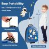 imageGoplus Kids Luggage 16 Carry on Suitcase with LED Wheels Waterproof Hard Shell Lightweight Rolling Luggage for Travel Birthday Christmas Gifts for Toddlers Children Boys Girls PinkBlueAstronaut