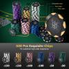 imageGoplus Poker Chip Set 600 PCS 14 Gram Clay Poker Chips wCase Automatic Card Shuffler 6 Decks Cards 5 Dices Card Shoe 3 Dealer Buttons Poker Felt Texas Holdem Blackjack Casino 600 PCS600 PCS
