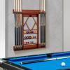 imageGoplus Pool Cue Rack Wall Mounted Billiard Stick Holder Made of Solid Pine Wood Holds 8 Cues ampamp Full Ball Set ampamp 1 Ball Rack Compact Billiards Accessories for Club Bar Brown