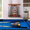 imageGoplus Pool Cue Rack Wall Mounted Billiard Stick Holder Made of Solid Pine Wood Holds 8 Cues ampamp Full Ball Set ampamp 1 Ball Rack Compact Billiards Accessories for Club Bar Brown