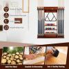 imageGoplus Pool Cue Rack Wall Mounted Billiard Stick Holder Made of Solid Pine Wood Holds 8 Cues ampamp Full Ball Set ampamp 1 Ball Rack Compact Billiards Accessories for Club Bar Brown
