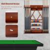 imageGoplus Pool Cue Rack Wall Mounted Billiard Stick Holder Made of Solid Pine Wood Holds 8 Cues ampamp Full Ball Set ampamp 1 Ball Rack Compact Billiards Accessories for Club Bar Brown