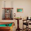 imageGoplus Pool Cue Rack Wall Mounted Billiard Stick Holder Made of Solid Pine Wood Holds 8 Cues ampamp Full Ball Set ampamp 1 Ball Rack Compact Billiards Accessories for Club Bar Brown