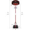 imageGoplus Portable Basketball Hoop Height Adjustable Basketball Goal System 65FT85FT wShatterproof Backboard Fillable Base ampamp Wheels Basketball Stand for Adult Kids Indoor Outdoor Use