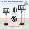 imageGoplus Portable Basketball Hoop Outdoor 10FT Basketball Goal w 44 Shatterproof Backboard Easy Adjust Height Fillable Base Free Weight Bag for Teens Adults Driveway Backyard810FT  5Level