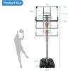 imageGoplus Portable Basketball Hoop Outdoor 6479 Poolside Basketball Goal Height Adjustable w2 Wheels Shatterproof Board Fillable Base Waterproof Basketball Stand for Kids Teenagers Youth