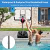 imageGoplus Portable Basketball Hoop Outdoor 6479 Poolside Basketball Goal Height Adjustable w2 Wheels Shatterproof Board Fillable Base Waterproof Basketball Stand for Kids Teenagers Youth
