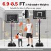 imageGoplus Portable Outdoor Basketball Hoop 6985 FT Adjustable Basketball Goal System wFillable Base Shatterproof PC Backboard Transport Wheels for Kids Teens Youth in Backyard Driveway Indoor