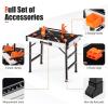 imageGoplus Portable Workbench 33 x 24 Foldable Workmate Work Bench w2 Quick Clamps 4 Clamp Dogs 3 Tool Boxes Portable Handle 1000LBS Capacity Lightweight Folding Work Table for Garage Workshop