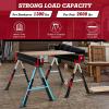 imageGoplus Saw Horses 2 Pack 2600 LBS Height Adjustable Sawhorses w 2X4 Brackets ampamp Side Supports Portable Folding Work Horse w PressToRelease Legs HeavyDuty Saw Horses for DIY ampamp Woodworking Project