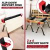 imageGoplus Saw Horses 2 Pack 2600 LBS Height Adjustable Sawhorses w 2X4 Brackets ampamp Side Supports Portable Folding Work Horse w PressToRelease Legs HeavyDuty Saw Horses for DIY ampamp Woodworking Project