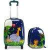 imageGoplus 2PC Kids Luggage 12quot ampamp 16quot Kids Carry On Luggage Set with 4 Spinner Wheels Lightweight Rolling Spinner Suitcase for Children Toddlers Boys and Girls TravelLion