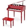 imageGoplus 30Key Classical Kids Piano Mini Grand Piano Wooden LearntoPlay Musical Instrument Toy with Bench Piano Lid Music Rack Gift for Boys Girls Aged 2 Baby Toddler 4 Straight LegBlue4 Straight LegRed