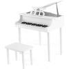 imageGoplus 30Key Classical Kids Piano Mini Grand Piano Wooden LearntoPlay Musical Instrument Toy with Bench Piano Lid Music Rack Gift for Boys Girls Aged 2 Baby Toddler 4 Straight LegBlue4 Straight LegWhite