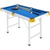 imageGoplus 48quot Pool Table Foldable Billiards Table with 2 Cue Sticks 16 Balls Triangle 2 Chalks Brush Portable Compact Folding Pool Game Table for Kids Adults FamilyBlue