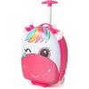 imageGoplus Kids Luggage 16 Carry on Suitcase with LED Wheels Waterproof Hard Shell Lightweight Rolling Luggage for Travel Birthday Christmas Gifts for Toddlers Children Boys Girls PinkPink