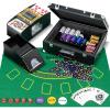 imageGoplus Poker Chip Set 600 PCS 14 Gram Clay Poker Chips wCase Automatic Card Shuffler 6 Decks Cards 5 Dices Card Shoe 3 Dealer Buttons Poker Felt Texas Holdem Blackjack Casino 600 PCS300 PCS
