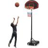imageGoplus Portable Basketball Hoop Outdoor 63FT81FT Height Adjustable 5Level Basketball Stand System with Shatterproof Backboard Builtin Wheels Indoor Outside Court Basketball Goal for Kids Youth