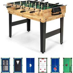 imageGoplus 10in1 Combination Multi Game Table Set Adult Size Combo Game Table WFoosball Table Tennis Pool Air Hockey Table Bowling Chess Checkers Backgammon for Family Game Night
