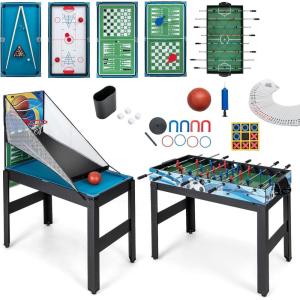 imageGoplus 14in1 Multi Game Table Combo Game Table wFoosball Air Hockey Pool Table Tennis Basketball Chess Checkers Bowling Shuffleboard Kids Adults Gifts for Home Arcade Game Room