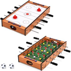imageGoplus 2 in 1 Multi Game Table Mini Foosball Table ampamp Air Hockey Table with Realistic Playing Field Manual Scoring Bar Compact Combo Game Table Top for Home Play Rooms Bars Parties Family Night