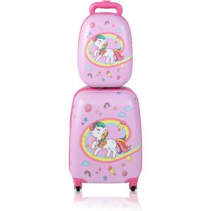 imageGoplus 2PC Kids Luggage 12quot ampamp 16quot Kids Carry On Luggage Set with 4 Spinner Wheels Lightweight Rolling Spinner Suitcase for Children Toddlers Boys and Girls TravelHorse