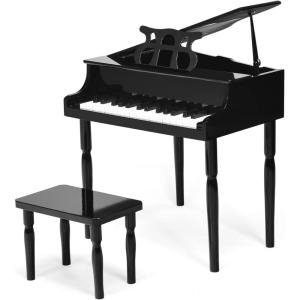 imageGoplus 30Key Classical Kids Piano Mini Grand Piano Wooden LearntoPlay Musical Instrument Toy with Bench Piano Lid Music Rack Gift for Boys Girls Aged 2 Baby Toddler 4 Straight LegBlue4 Straight LegBlack