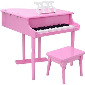 imageGoplus 30Key Classical Kids Piano Mini Grand Piano Wooden LearntoPlay Musical Instrument Toy with Bench Piano Lid Music Rack Gift for Boys Girls Aged 2 Baby Toddler 4 Straight LegBlue3 Straight LegPink