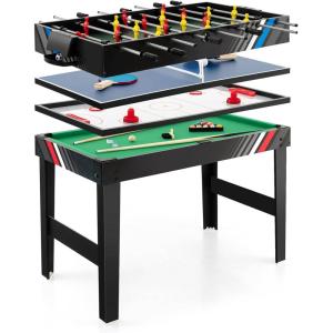 imageGoplus 4in1 Combination Game Table 49 Multi Game with Soccer Air Hockey Billiards Pingpong Tabletop Foosball Pool Table for Home Family Night Adult Kids Gifts