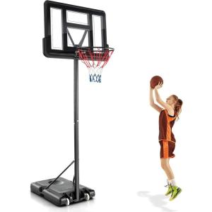 imageGoplus Portable Basketball Hoop 10FT Height Adjustable Basketball Goal w44 Shatterproof Backboard Outdoor Basketball Stand for Adults Teens Backyard Driveway42510FT  12Level  w2 Nets